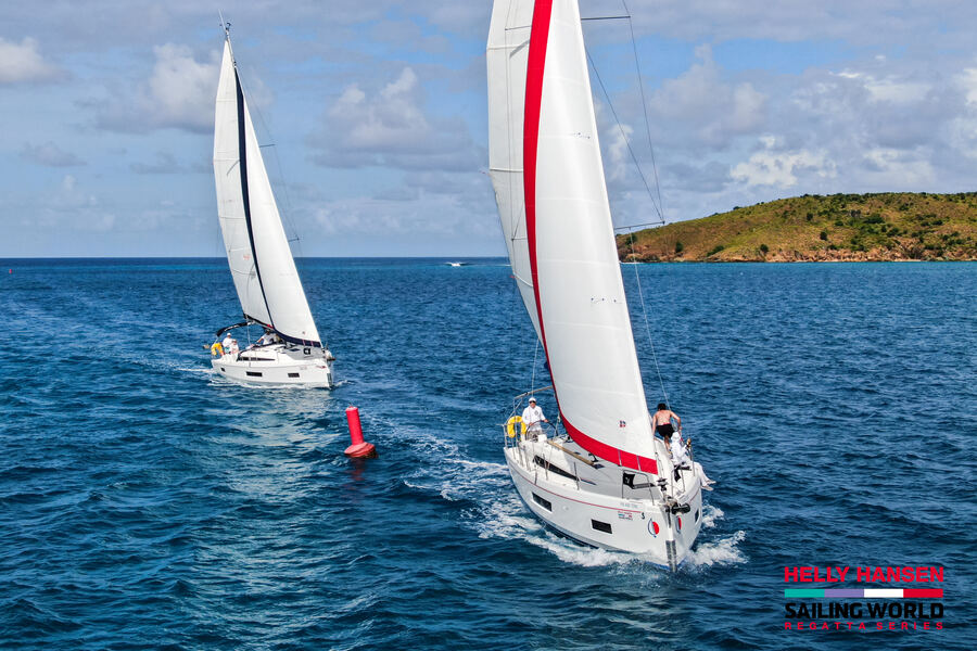 Championship race fleet sailing in the BVI