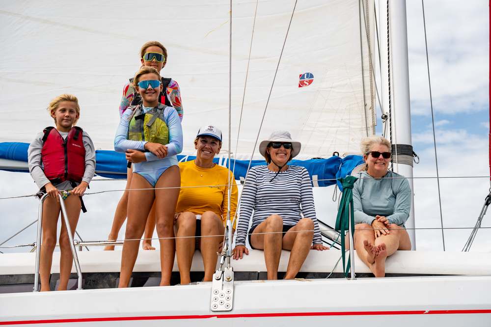 Family aboard a chartered yacht