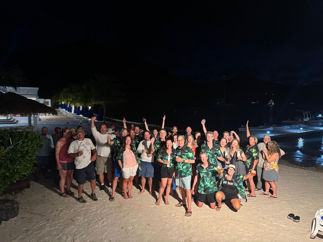 Celebrating on the water at Norman Island